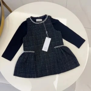 Designer girl's cotton summer children's clothing princess dress formal gown high-end comfortable baby clothing set