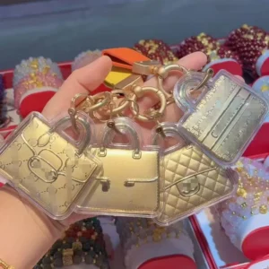 Luxurious Gold Bag-Shaped Keychains - Phone Pendant Bag Charms for Women - Stylish Accessory Gift