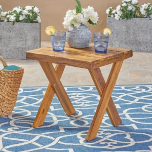 Wooden Side Table for Patio, Garden or Deck - Modern Outdoor Coffee Table, End Table